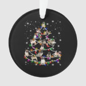 Mops mit Freunden frohe Weihnachtszeit Ornament (Vorderseite)