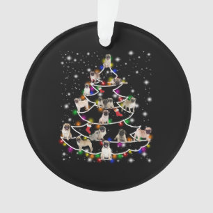 Mops mit Freunden frohe Weihnachtszeit Ornament