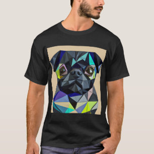 Mops mit geometrischer Abstraktion T-Shirt