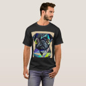 Mops mit geometrischer Abstraktion T-Shirt (Vorne ganz)