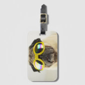 Mops mit Goggles Gepäckanhänger (Vorderseite Vertikal)