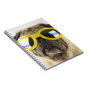 Mops mit Goggles Notizblock (Rechte Seite)