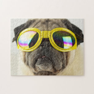 Mops mit Goggles Puzzle
