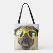 Mops mit Goggles Tasche (Rückseite)
