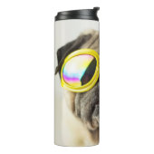 Mops mit Goggles Thermosbecher (Nach links gedreht)