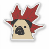 Mops mit großem Leaf Aufkleber (Vorderseite)