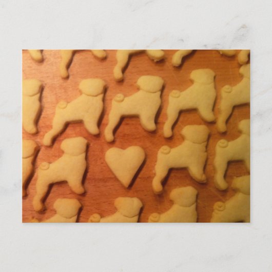 Mops mit Herz. Mops mit Herz Postkarte (Vorderseite)