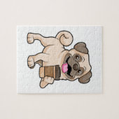 Mops mit Kaffee zum Mitnehmen Puzzle (Horizontal)