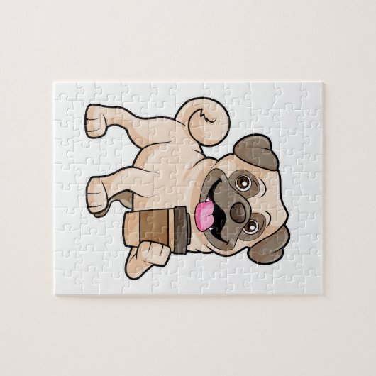 Mops mit Kaffee zum Mitnehmen Puzzle (Horizontal)
