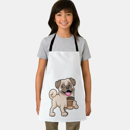 Mops mit Kaffee zum Mitnehmen Schürze (Insitu)