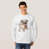 Mops mit Kaffee zum Mitnehmen T-Shirt (Vorne ganz)