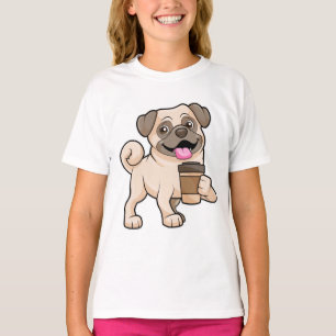 Mops mit Kaffee zum Mitnehmen T-Shirt
