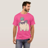 Mops mit Kaktus T-Shirt (Vorne ganz)