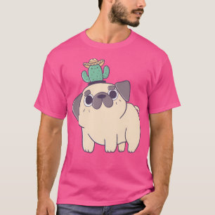 Mops mit Kaktus T-Shirt