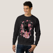 Mops mit Kirschblüten Sweatshirt (Vorne ganz)