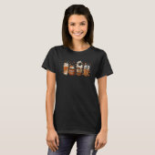 Mops mit Pumpkin Gewürz Latte Fall Kaffee Aut T-Shirt (Vorne ganz)