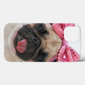 Mops mit rosa Bow Case-Mate iPhone Hülle (Rückseite (Horizontal))