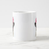 Mops mit rosa Bow Jumbo-Tasse (Vorderseite)