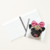 Mops mit rosa Bow Notizblock (Innenseite)