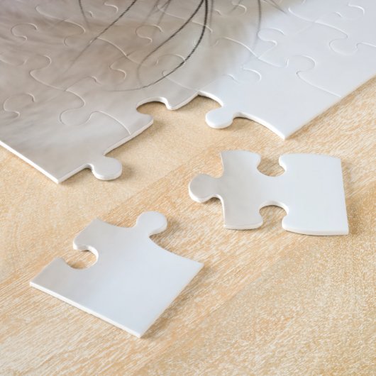 Mops mit rosa Bow Puzzle (Seite)