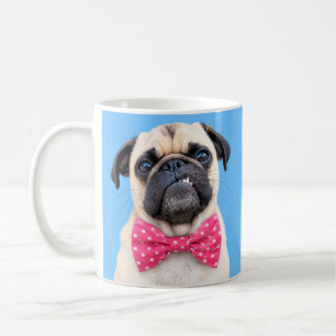 Mops mit rosa Fliege Kaffeetasse
