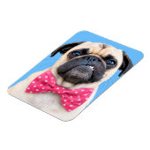 Mops mit rosa Fliege Magnet (Linke Seite)