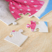 Mops mit rosa Fliege Puzzle (Seite)