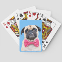 Mops mit rosa Fliege