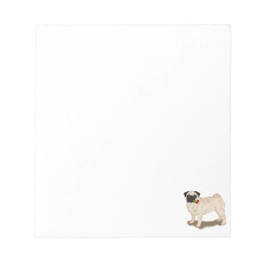 Mops mit Rose, die gerne jung sind Notizblock (Vorderseite)