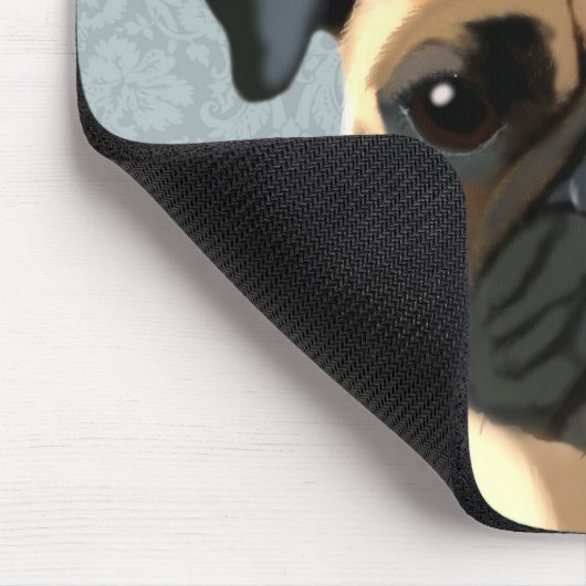 Mops mit rotem Spott auf Kopf 2 Mousepad (Ecke)