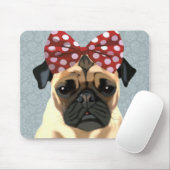 Mops mit rotem Spott auf Kopf 2 Mousepad (Mit Mouse)