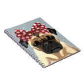 Mops mit rotem Spott auf Kopf 2 Notizblock (Rechte Seite)