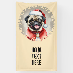 Mops mit Santa-Claus-Kostüm - Weihnachten 1 Banner