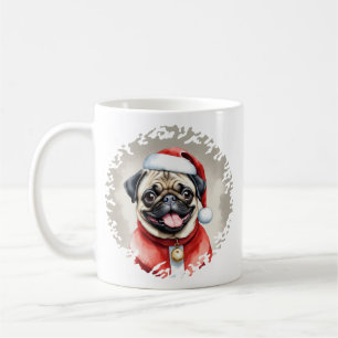 Mops mit Santa Claus Outfit - Weihnachten 1 Kaffeetasse