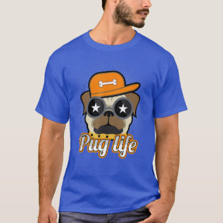 Mops mit Sonnenbrille Leben ist ein Mops Hund Love T-Shirt