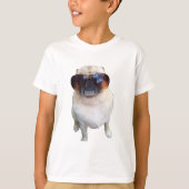 Mops mit Sonnenbrillen T-Shirt (Vorderseite)