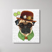 Mops mit Steampunk Bowler Hat Leinwanddruck (Vorderseite)