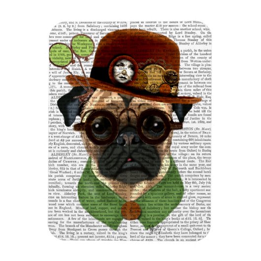 Mops mit Steampunk Bowler Hat Magnet (Vertikal)
