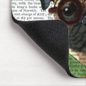 Mops mit Steampunk Bowler Hat Mousepad (Ecke)