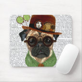 Mops mit Steampunk Bowler Hat Mousepad (Mit Mouse)