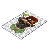 Mops mit Steampunk Bowler Hat Notizblock (Linke Seite)