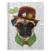 Mops mit Steampunk Bowler Hat Notizblock (Vorderseite)