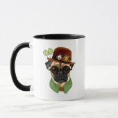 Mops mit Steampunk Bowler Hat Tasse (Links)