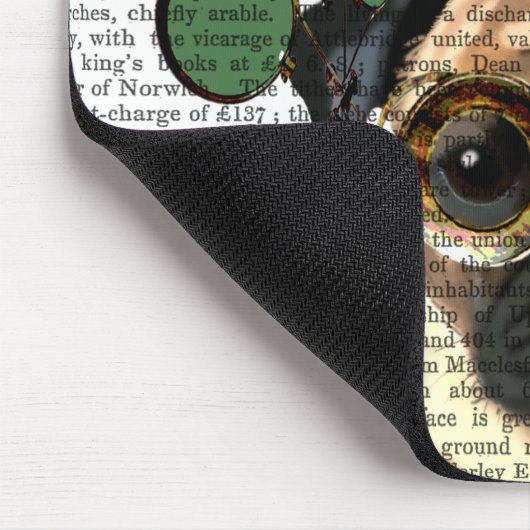 Mops mit Steampunk-Stilspitze Mousepad (Ecke)