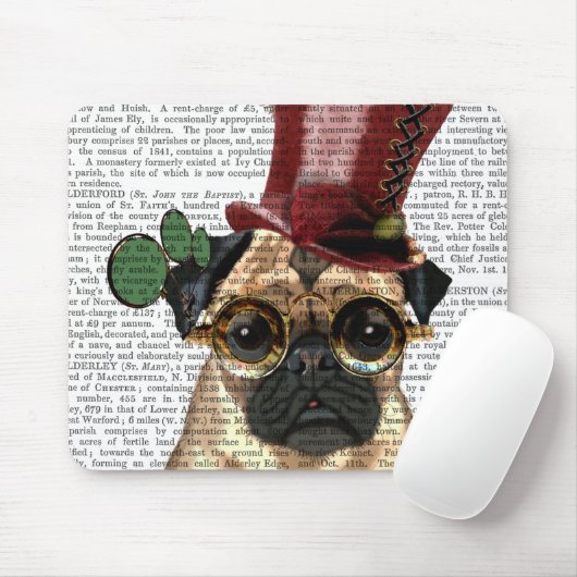Mops mit Steampunk-Stilspitze Mousepad (Mit Mouse)