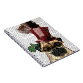 Mops mit Steampunk-Stilspitze Notizblock (Rechte Seite)