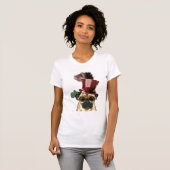 Mops mit Steampunk-Stilspitze T-Shirt (Vorne ganz)