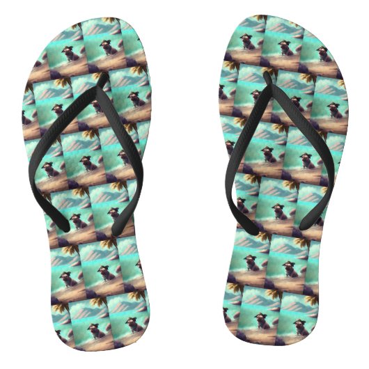 Mops mit Strandmalerei Badesandalen (Fußbett)