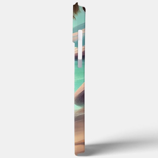 Mops mit Strandmalerei Case-Mate iPhone Hülle (Rückseite / Links)