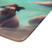 Mops mit Strandmalerei Schneidebrett (Ecke)